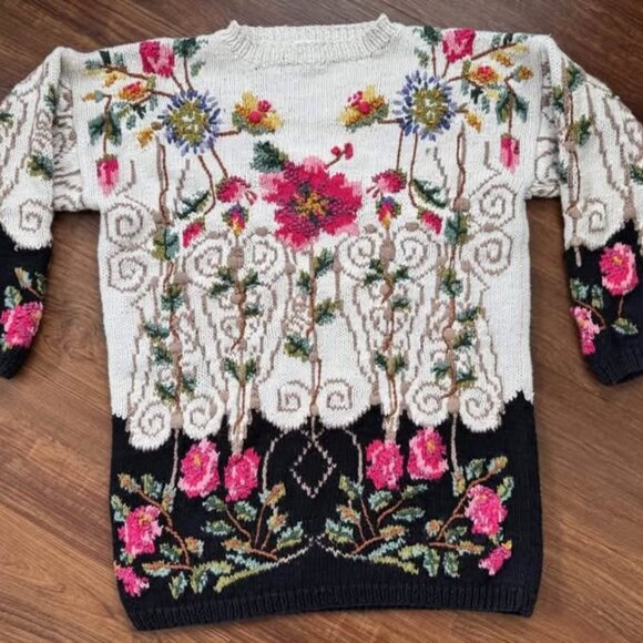Vintage 90's Jennifer Reed Handknit Sweater (Small) - Picture 3 of 3